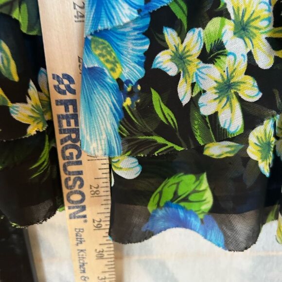 Dress Barn Vintage Black Floral Tiered Ruffle Y2K FairycoreTank 2X - Picture 7 of 11